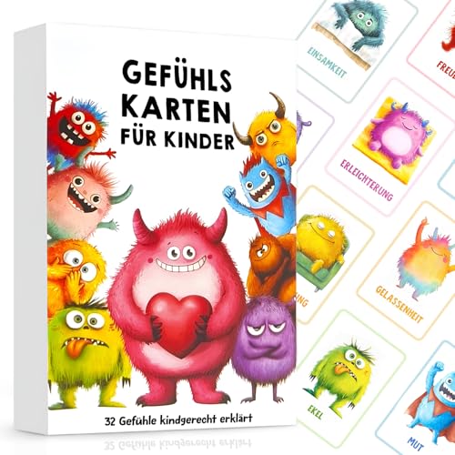 Beibeijia 32 Gefühlskarten für Kinder, Gefühlsmonster Karten als Routine, Kartenspiel für Gefühlsstarke Kinder, Emotionskarten für Selbstregulation und EIN gutes Gefühl, Fördert Soziale Entwicklung Beibeijia 32 Gefühlskarten für Kinder, Gefühlsmonster Karten als Routine, Kartenspiel für Gefühlsstarke Kinder, Emotionskarten für Selbstregulation und EIN gutes Gefühl, Fördert Soziale Entwicklung von Beibeijia