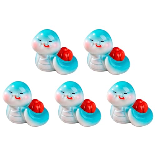 Beimus Chinesische Tierkreiszeichen, farbwechselnde Schlangenfiguren, Tierstatuen für Heimdekoration, Kuchendekoration, 5 Stück Beimus Chinesische Tierkreiszeichen, farbwechselnde Schlangenfiguren, Tierstatuen für Heimdekoration, Kuchendekoration, 5 Stück von Beimus