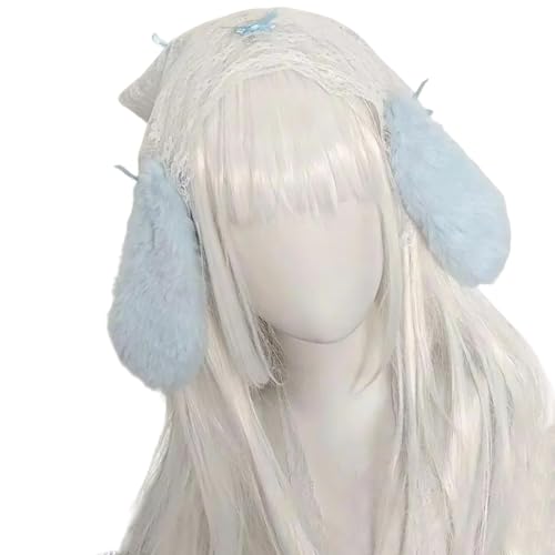 Beimus Cosplay-Stirnband mit Hasenohren, Spitze, Schleife, Kopfbedeckung, Kostüm, Kopfbedeckung für Frauen und Mädchen, Party Beimus Cosplay-Stirnband mit Hasenohren, Spitze, Schleife, Kopfbedeckung, Kostüm, Kopfbedeckung für Frauen und Mädchen, Party von Beimus