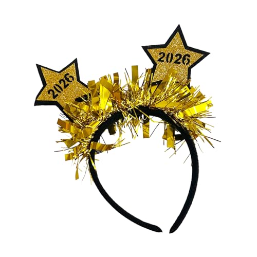 Beimus Festival Star Stirnband mit Happy New Year 2026 Design Glitzer Lametta Haarschmuck für Weihnachtsfeiern Feiern verstellbar Urlaub Feier Kopfbedeckung Beimus Festival Star Stirnband mit Happy New Year 2026 Design Glitzer Lametta Haarschmuck für Weihnachtsfeiern Feiern verstellbar Urlaub Feier Kopfbedeckung von Beimus