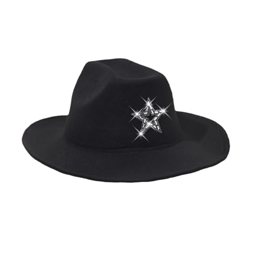 Beimus Glitzernder Stern Pailletten Hut Westernhut Junggesellenabschied Halloween Frauen für Alltag und Party Casual von Beimus