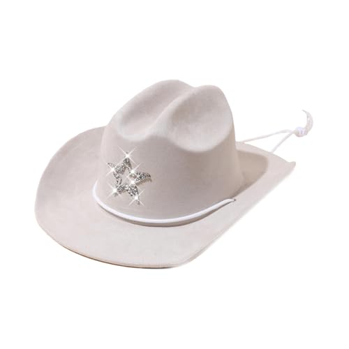 Beimus Glitzernder Stern Pailletten Hut Westernhut Junggesellenabschied Halloween Frauen für Alltag und Party Casual von Beimus