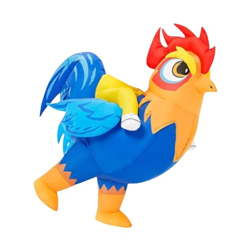 Beimus Großer blauer aufblasbarer Hahn-Kostüm für Kinder, belüftetes Polyester, 210T Party-Spiel-Outfit, Halloween, aufblasbares Huhn-Kostüm Beimus Großer blauer aufblasbarer Hahn-Kostüm für Kinder, belüftetes Polyester, 210T Party-Spiel-Outfit, Halloween, aufblasbares Huhn-Kostüm von Beimus