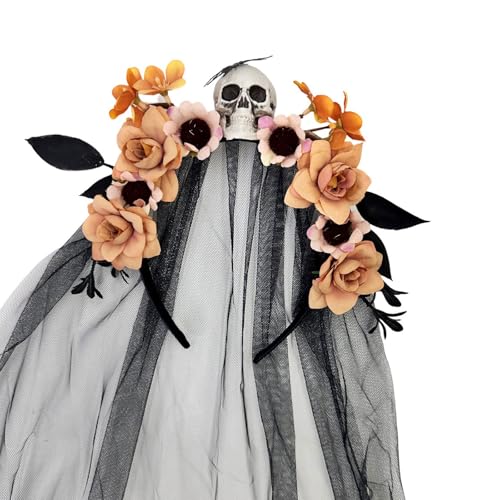 Beimus Haarreif mit Blumenschädel und Totenkopf, Haarstyling-Zubehör, Halloween, Hexe für Erwachsene, Mottoparty, Fotografie, Kopfschmuck, Festival Beimus Haarreif mit Blumenschädel und Totenkopf, Haarstyling-Zubehör, Halloween, Hexe für Erwachsene, Mottoparty, Fotografie, Kopfschmuck, Festival von Beimus
