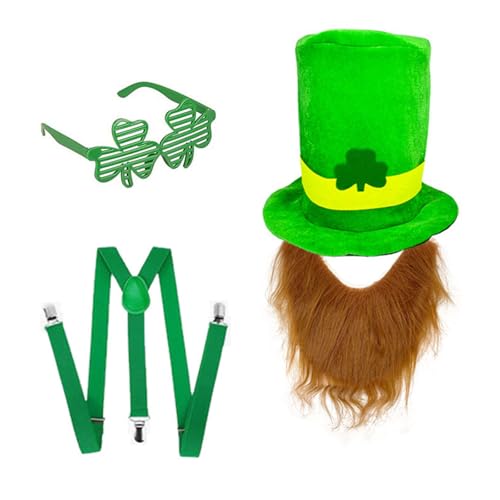 Beimus Irish Green Hut und Bart Set mit Gürtel und Brille Kostüm Zubehör für Festival Feier Beimus Irish Green Hut und Bart Set mit Gürtel und Brille Kostüm Zubehör für Festival Feier von Beimus