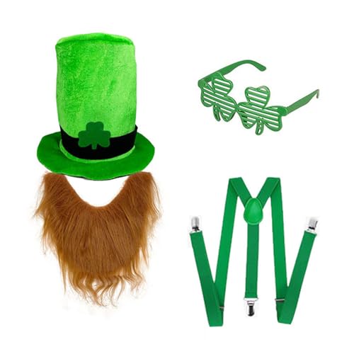 Beimus Irish Green Hut und Bart Set mit Gürtel und Brille Kostüm Zubehör für Festival Feier Beimus Irish Green Hut und Bart Set mit Gürtel und Brille Kostüm Zubehör für Festival Feier von Beimus