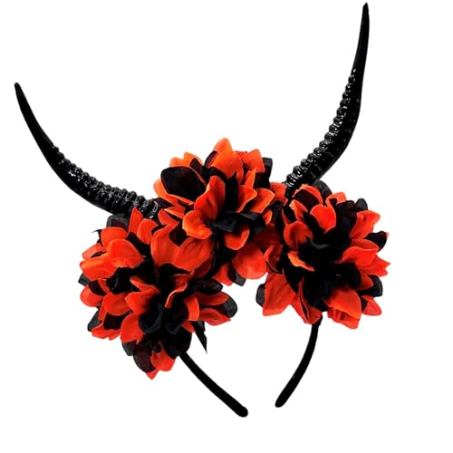 Beimus Leichtes Halloween-Antilopen-Horn, Haar-Accessoire, florales Harz, Party-Haarband, Cosplay, Fotografie, Kopfschmuck, leicht, Halloween-Party-Haar-Accessoire von Beimus