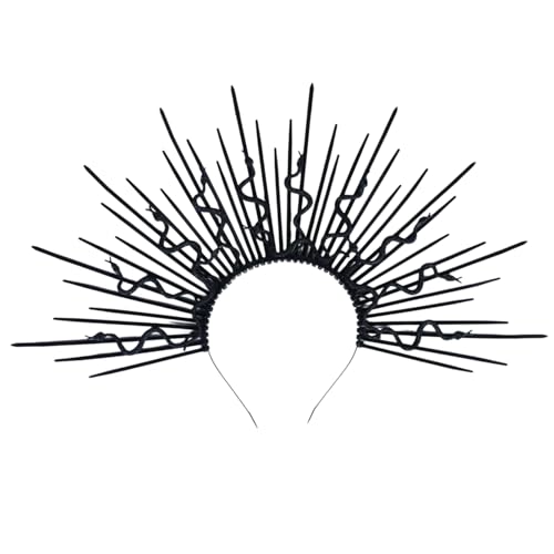 Beimus Punk Schlangen-Stirnband, künstlerischer Haarreif, Punk-Rock-Kopfbedeckung für Cosplay, Unisex, Rock-Spiked-Kopfbedeckung Beimus Punk Schlangen-Stirnband, künstlerischer Haarreif, Punk-Rock-Kopfbedeckung für Cosplay, Unisex, Rock-Spiked-Kopfbedeckung von Beimus
