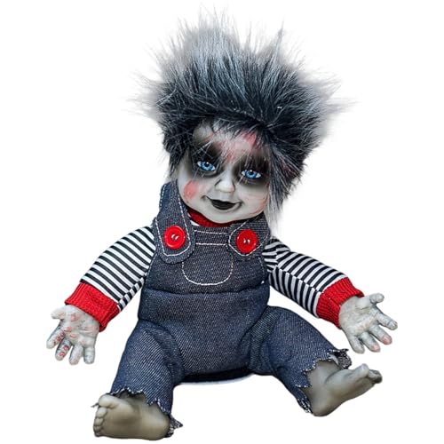 Beimus Stimmaktivierte sitzende Puppe mit leuchtendem Gesicht und gruseligen Geräuschen für Festival von Beimus