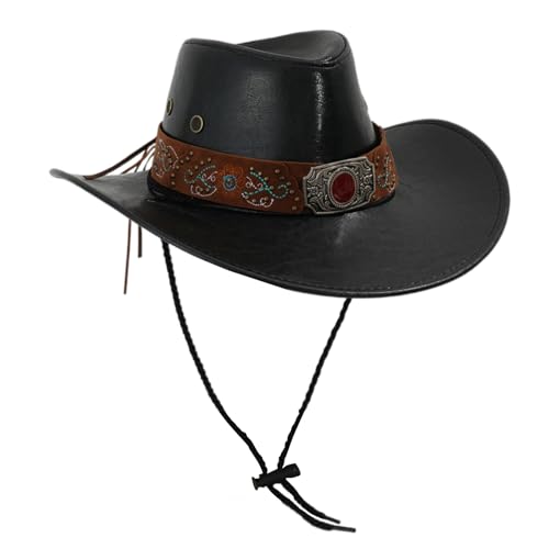 Beimus Vintage-PU-Lederhut, Cosplay, Kostüm, Panamahut, Bühnenkünstler, Tanz, Erwachsene, ethnisches Reiten, alle passenden PU-Leder Beimus Vintage-PU-Lederhut, Cosplay, Kostüm, Panamahut, Bühnenkünstler, Tanz, Erwachsene, ethnisches Reiten, alle passenden PU-Leder von Beimus