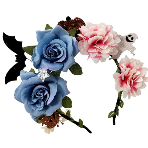 Einzigartiger Totenkopf-Haarschmuck für Halloween, Spinnen und Fledermaus für Damen und Erwachsene, Partys, Karneval, Kostüm, Haarband von Beimus