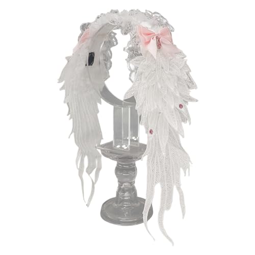 Gothic-Punk-Flügel-Haarband mit verstellbarer Spitzenschleife für Damen, Teenager, Cosplay und tägliches dunkles Accessoire, Party-Haarband Gothic-Punk-Flügel-Haarband mit verstellbarer Spitzenschleife für Damen, Teenager, Cosplay und tägliches dunkles Accessoire, Party-Haarband von Beimus