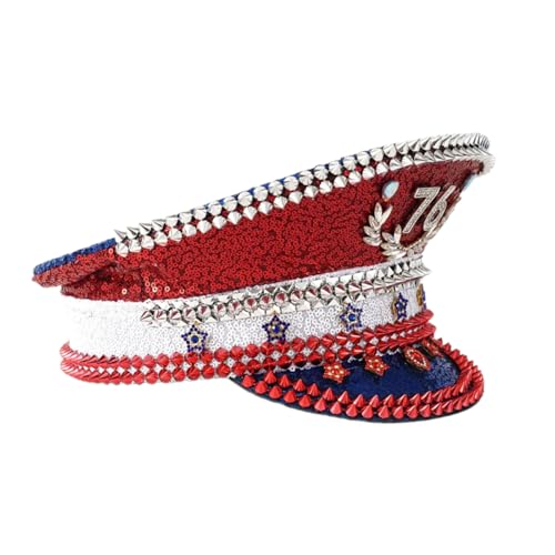 Kapitän Hut mit Schmucksteinen, Brauthut, Brauthut für Junggesellinnenabschied, Kopfbedeckung, Kopfbedeckung für Club, Bühne, elegante Strass-Kappen Kapitän Hut mit Schmucksteinen, Brauthut, Brauthut für Junggesellinnenabschied, Kopfbedeckung, Kopfbedeckung für Club, Bühne, elegante Strass-Kappen von Beimus