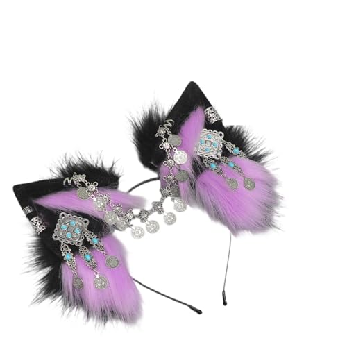 Modernes Rollenspiel-Haarband mit Wolfsohren, modisches Kostüm-Accessoire, geeignet für Partys, Aufführungen und Verkleidungen, pelzige Tierohren von Beimus