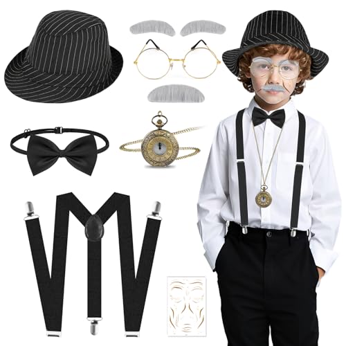Beipegin Alter Mann Kostüm Kinder, Opa Kostüm Set, Alter Mann Verkleidung für Halloween Cosplay Retro 80er Jahre Party Beipegin Alter Mann Kostüm Kinder, Opa Kostüm Set, Alter Mann Verkleidung für Halloween Cosplay Retro 80er Jahre Party von Beipegin
