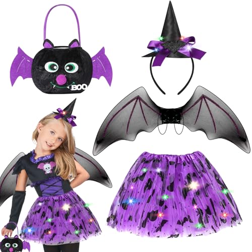 Beipegin Fledermaus Kostüm Mädchen LED Tüllrock Fledermausflügel Led Lichter Fledermaus Haarreif,Halloween Kostüm Kinder Fledermaus Karneval Fasching Cosplay Party Beipegin Fledermaus Kostüm Mädchen LED Tüllrock Fledermausflügel Led Lichter Fledermaus Haarreif,Halloween Kostüm Kinder Fledermaus Karneval Fasching Cosplay Party von Beipegin