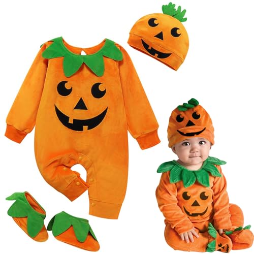 Beipegin Kostüm Kürbis Baby,Baby Kürbis Kostüm Strampler Neugeborene mit Hüte und Schuhe Halloween kostüm Baby Mädchen Jungen Beipegin Kostüm Kürbis Baby,Baby Kürbis Kostüm Strampler Neugeborene mit Hüte und Schuhe Halloween kostüm Baby Mädchen Jungen von Beipegin