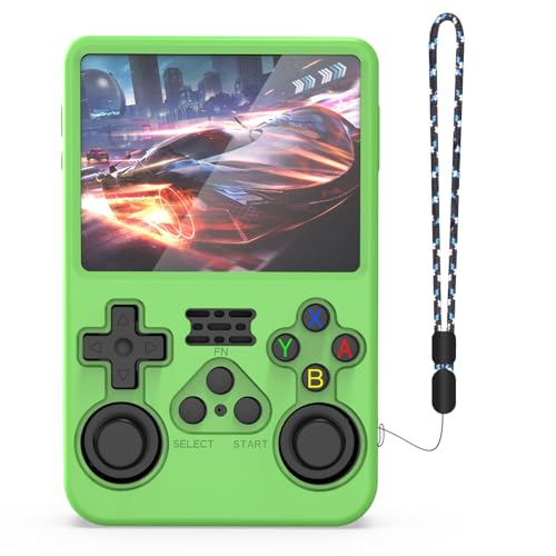 BeisDirect Silikon-Schutzhülle für R36S Handheld-Spielkonsole, Vollverpackung, Retro-Spielkonsole, Silikonhülle, kratzfest, sturzsicher, Staubschutz mit Umhängeband (grün) von BeisDirect