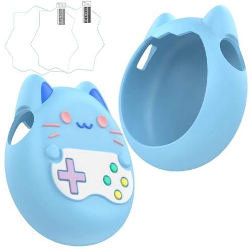 BeisDirect Silikon-Schutzhülle für Tamagotchi Paradise, 2 Stück, Displayschutzfolie und Silikon-Schutzhülle, weiche Schale für Tamagotchi Paradise Electronic Pet (Blau) von BeisDirect