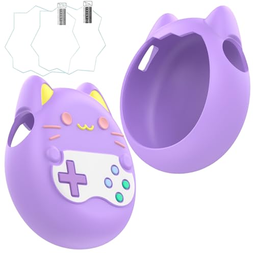 BeisDirect Silikon-Schutzhülle für Tamagotchi Paradise, 2 Stück, Displayschutzfolie und Silikon-Schutzhülle, weiche Schale für Tamagotchi Paradise Electronic Pet (lila) von BeisDirect
