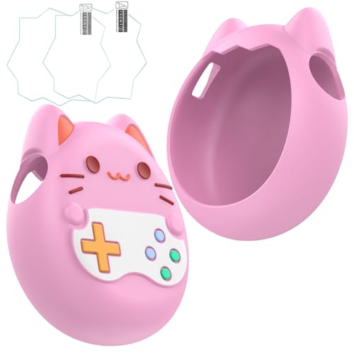 BeisDirect Silikon-Schutzhülle für Tamagotchi Paradise, 2 Stück, Displayschutzfolie und Silikon-Schutzhülle, weiche Schutzhülle für Tamagotchi Paradise Electronic Pet (Rosa) von BeisDirect