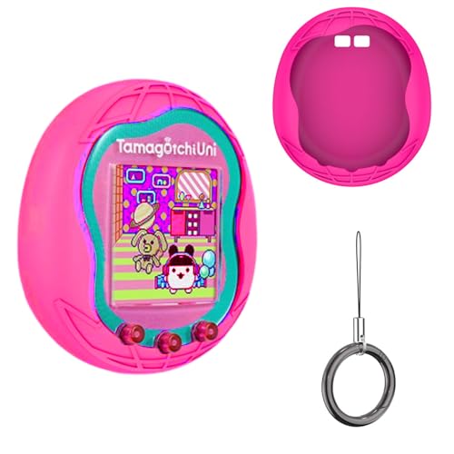 Silikonhülle kompatibel mit Uni Virtual Pet Machine (2023), Schutzhülle für Uni mit Fingerband (Rose) von BeisDirect