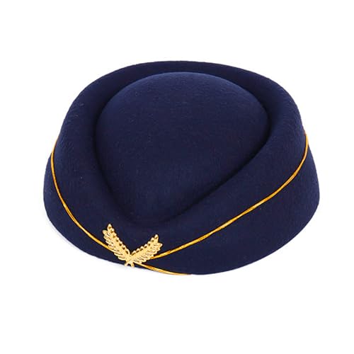 Flugbegleiterhut für Damen, Stewardess-Hut, Pillbox, Hüte, Baskenmütze für Fluggesellschaften, Uniform, Zubehör, Halloween, Cosplay-Kostüm, Marineblau, Einheitsgröße Flugbegleiterhut für Damen, Stewardess-Hut, Pillbox, Hüte, Baskenmütze für Fluggesellschaften, Uniform, Zubehör, Halloween, Cosplay-Kostüm, Marineblau, Einheitsgröße von Beisto
