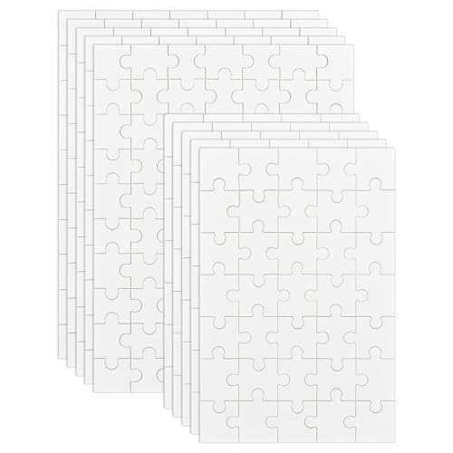 Bekecidi 10 Blatt Sublimationspuzzle, Leere Puzzles, DIY-Puzzle, Bemalbares Puzzle, Beschreibbares Puzzle für Erwachsene, für DIY Kunst und Handwerk und Party Gästebuch Hochzeit Puzzle, 2 Größen von Bekecidi