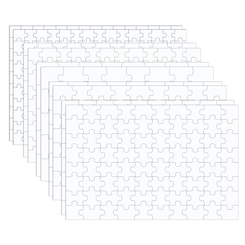 Bekecidi 10 Blatt Sublimationspuzzle, Leere Puzzles, DIY-Puzzle, Bemalbares Puzzle, Beschreibbares Puzzle für Erwachsene, für DIY Kunst und Handwerk und Party Gästebuch Hochzeit Puzzle, R00904 von Bekecidi
