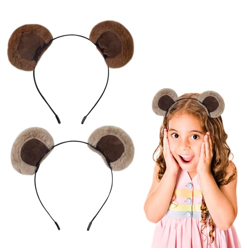 Bekecidi Braunes Bärenohren Haarband, Niedliches Samt Tierohr-Kostüm, Waschgesicht Stirnband Festival Party Cosplay Bärenohren, Kopfbedeckung für Kinder und Erwachsene Bekecidi Braunes Bärenohren Haarband, Niedliches Samt Tierohr-Kostüm, Waschgesicht Stirnband Festival Party Cosplay Bärenohren, Kopfbedeckung für Kinder und Erwachsene von Bekecidi