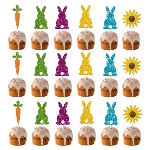 Bekecidi Ostern-Feier! 30er-Pack Bunte Kreativ Glitzernde Kaninchen und Karotte Kuchentopper, Einzigartige Oster-Party-Deko Bekecidi Ostern-Feier! 30er-Pack Bunte Kreativ Glitzernde Kaninchen und Karotte Kuchentopper, Einzigartige Oster-Party-Deko von Bekecidi