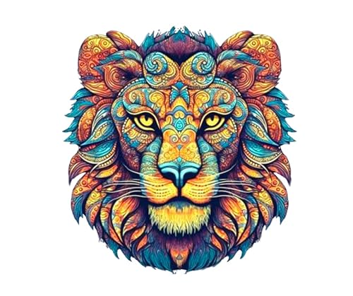 Puzzle aus Holz, Löwe, 200 Teile, Fantastische Tiere, 28 x 28 cm, Erwachsene, Kinder, 6, 7, 8, 9, 10 Jahre, bunt, Mandala-Farben Puzzle aus Holz, Löwe, 200 Teile, Fantastische Tiere, 28 x 28 cm, Erwachsene, Kinder, 6, 7, 8, 9, 10 Jahre, bunt, Mandala-Farben von Bel'igi