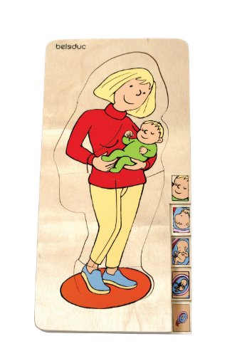Beleduc Lagen-Puzzle Mutter aus Holz, zeigt den Verlauf einer Schwangerschaft, für Kinder ab 4 Jahren von Hape