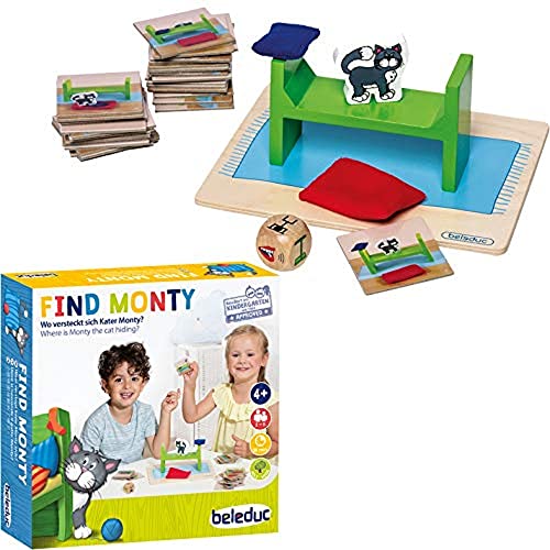 Beleduc - Find Monty - Lernspiel für Zuhause - Bekannt aus dem Kindergarten, Merkspiel für Kinder ab 4 Jahren von Beleduc