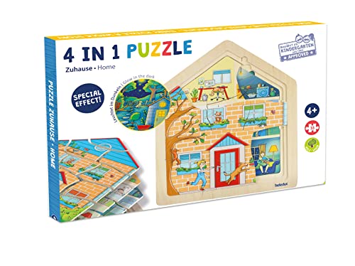 beleduc Lagenpuzzle Zuhause - Kinder-Puzzle ab 4 Jahre Holzpuzzle von Beleduc