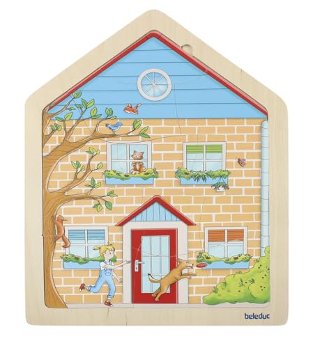 beleduc Lagenpuzzle Zuhause - Kinder-Puzzle ab 4 Jahre Holzpuzzle von Beleduc