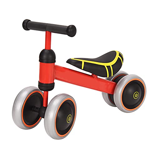 Belfoyer Kinder Laufrad ab 10 Monaten Balance Lauflernrad Spielzeug mit 4 Räder für 10-36 Monate Baby, Erst Rutschrad Fahrrad für Jungen Mädchen als Geschenke (Rot) von Belfoyer