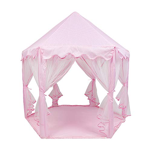 Belfoyer Spielzelt, Indoor-Zelt für Kinder mit Netzvorhang, Geburtstagsgeschenk, Prinzessinnenzelt, Innenzelt für Mädchen, 140 × 140 × 142 cm (Tent x 1) von Belfoyer