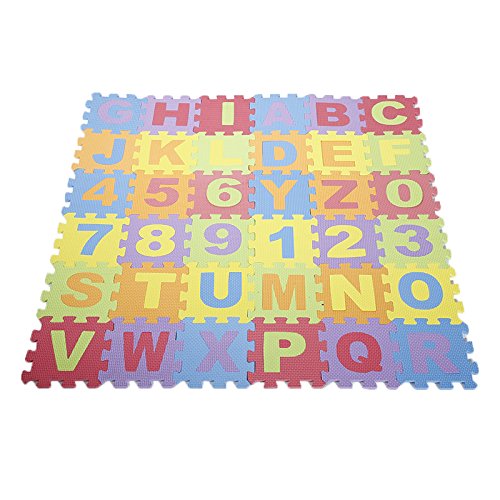 Spielmatte aus Schaumstoff für Kinder, 108 Stück, Eva Interlock mit Buchstaben und Zahlen für Geschenke, Lernspielzeug, das die Logik fördert von Belfoyer