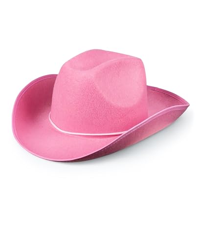 Bella Dox Rodeo-Cowboy- und Cowgirl-Hut, Western-Hut, texanischer Sheriff-Hut für Kostümpartys, Angeln, Wandern, Junggesellinnenabschied, Verkleiden (1, Rosa, Einheitsgröße) von Bella Dox