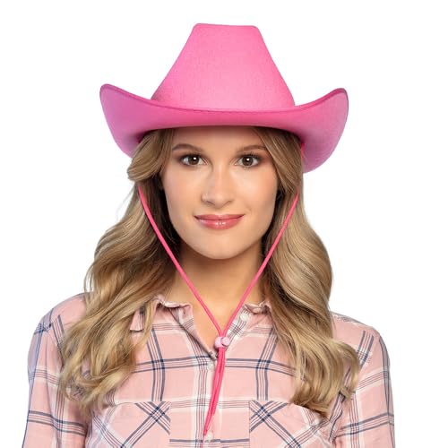 Bella Dox Rodeo Texanische Cowboy-Cowgirl-Hüte für Erwachsene, Wilder Westen, Western-Kostüm, Party-Accessoire, Kopfbedeckung, Hut für Damen und Herren (Rosa) von Bella Dox