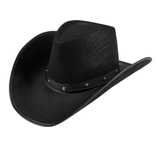 Bella Dox Texanischer Cowboyhut für Erwachsene | Premium Pelzfilz Westernhut für Damen & Herren | Klassischer Wilder Westen Sheriff Rancher Kostüm Zubehör für Fasching, Landpartys & Halloween (Schwarz Bella Dox Texanischer Cowboyhut für Erwachsene | Premium Pelzfilz Westernhut für Damen & Herren | Klassischer Wilder Westen Sheriff Rancher Kostüm Zubehör für Fasching, Landpartys & Halloween (Schwarz von Bella Dox