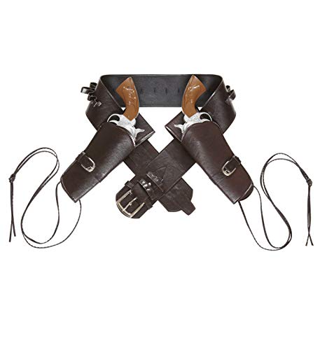 Braunes Leder-Look, doppeltes Holster und Gürtel, Cowboy-Cowgirl, Wilder Westen, Western-Kostüm, Accessoire für Erwachsene, Unisex Braunes Leder-Look, doppeltes Holster und Gürtel, Cowboy-Cowgirl, Wilder Westen, Western-Kostüm, Accessoire für Erwachsene, Unisex von Bella Dox