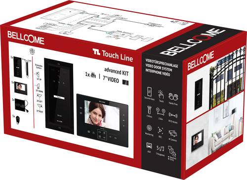 Bellcome Advanced 7  Video-Kit 1 Familie Video-Türsprechanlage Kabelgebunden Komplett-Set 8teilig von Bellcome