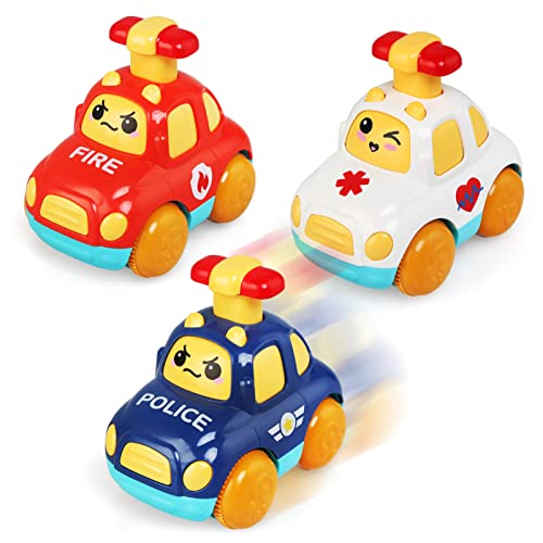 BelleStyle Auto Spielzeug, Baby Spielzeug 1 2 3 Jahr, 3 Stück Niedlich Kinder Spielzeugauto - Feuerwehrauto, Rettungswagen, Polizeiauto, Lernspielzeug Geschenk für Jungen Mädchen BelleStyle Auto Spielzeug, Baby Spielzeug 1 2 3 Jahr, 3 Stück Niedlich Kinder Spielzeugauto - Feuerwehrauto, Rettungswagen, Polizeiauto, Lernspielzeug Geschenk für Jungen Mädchen von BelleStyle