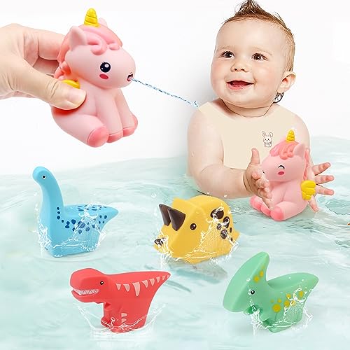 BelleStyle Baby Badespielzeug, Badewannenspielzeug Wasserspielzeug für Kinder 1 2 3 4 Jahre, Badewanne Spritztier Spielzeug Quetschtiere Schwimmbad Spielzeug für Kkleinkinder Jungen Mädchen von BelleStyle