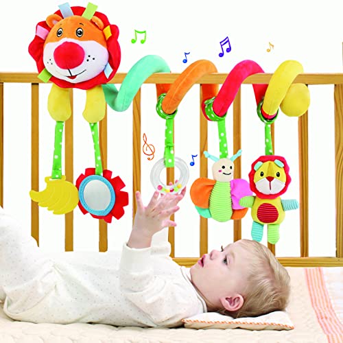 BelleStyle Activity Spirale Baby, Baby Spielzeug 0 3 6+ Monate, Kinderwagen Spielzeug, Plüschtiere Babyschale Kinderbett Spielzeug Motorikspielzeug zum Aufhängen für Baby Kleinkinder Mädchen Junge von BelleStyle