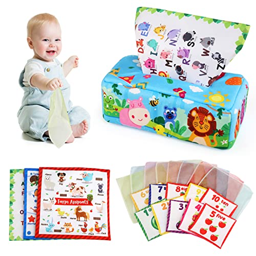BelleStyle Babyspielzeug Montessori Spielzeug,Interaktive Babyspielzeug Tücherbox mit Farbiges Tuch-Ziehen,Baby Stoffbuch Sensorisches Tuch Montessori Spielzeug Geschenk für Babys 6-36 Monate BelleStyle Babyspielzeug Montessori Spielzeug,Interaktive Babyspielzeug Tücherbox mit Farbiges Tuch-Ziehen,Baby Stoffbuch Sensorisches Tuch Montessori Spielzeug Geschenk für Babys 6-36 Monate von BelleStyle