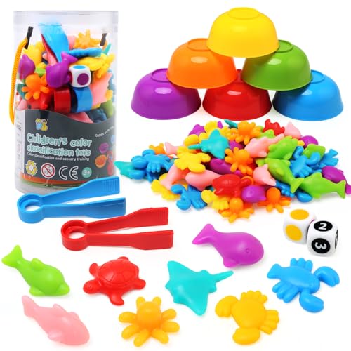 BelleStyle Montessori Spielzeug ab 3 4 5 Jahre, 66 Stück Meerestiere Farben Sortieren Spielzeug, Meerestiere Spielzeug Motorikspielzeug Zählen Farben Lernspiele Geschenk für Kinder Mädchen Jungen BelleStyle Montessori Spielzeug ab 3 4 5 Jahre, 66 Stück Meerestiere Farben Sortieren Spielzeug, Meerestiere Spielzeug Motorikspielzeug Zählen Farben Lernspiele Geschenk für Kinder Mädchen Jungen von BelleStyle