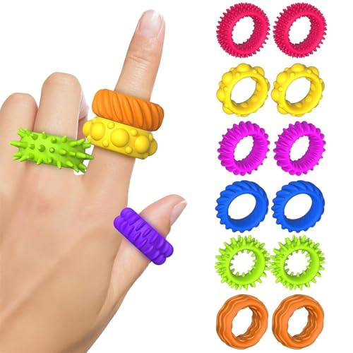 BelleVive 12er-Pack Zappelspielzeug für Kinder, sensorische Ringe: Zappelring-Sensorikspielzeug für Kinder mit Autismus, Zappelspielzeug, ruhiges Angst-Zappelspielzeug für den Unterricht BelleVive 12er-Pack Zappelspielzeug für Kinder, sensorische Ringe: Zappelring-Sensorikspielzeug für Kinder mit Autismus, Zappelspielzeug, ruhiges Angst-Zappelspielzeug für den Unterricht von BelleVive